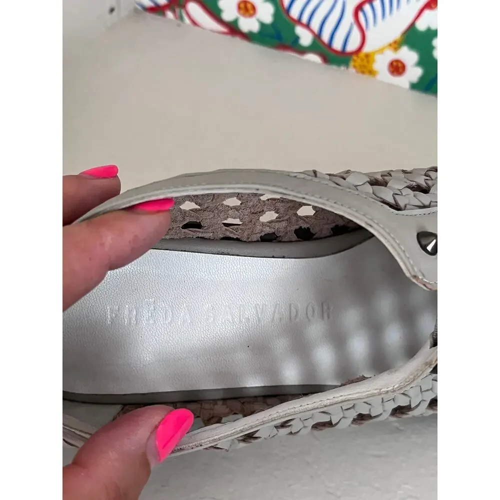 Freda Salvador Woven Studded Laceless Oxford Loafers 6.5 | Artisan Leather